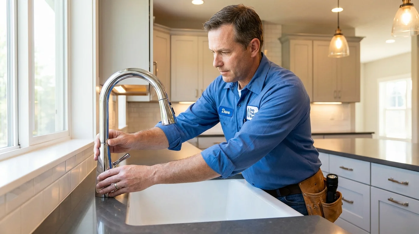 Kitchen faucet installation by Johns Plumbing LLC in Franklin Lakes
